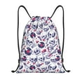 thumbnail image 1 of Yiaed music Skull record mike Print Drawstring Bags Drawstring Backpack Bulk String Back Pack Gym Sport Bag-Small, 1 of 5