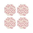 thumbnail image 1 of Yiaed pink Octopus Print Leather Coasters for Drinks - Cup Coasters Coffee Table Kitchen Table Bar, Home & Office Gifts Handmade Drink Coasters-Octagon, 1 of 6