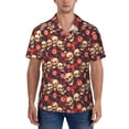 thumbnail image 1 of Yiaed record Skull rock Print Hawaiian Shirt for Men Short Sleeve Button Down Shirts Beach Shirts for Men-X-Large, 1 of 5