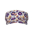 thumbnail image 1 of Yiaed record rock Skull star Print Sport Sun Visor Hats Adjustable Empty Top Baseball Cap Cotton Ball Caps for Women and Men, 1 of 5