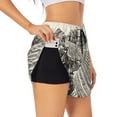 thumbnail image 1 of Yiaed retro tractor Print Women's Running Shorts with Liner 3 Zipper Pockets Elastic Workout Athletic Gym Yoga Shorts-Small, 1 of 7