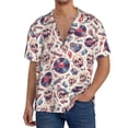 thumbnail image 1 of Yiaed rock Skull record Retro Print Mens Casual Wrinkle Free Shirts Short Sleeve Button Down Summer Stretch Dress Shirt-4X-Large, 1 of 5