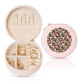 thumbnail image 1 of Yiaed rock Skull record artist Print Travel Jewelry Case Bridesmaid Gift Boxes Jewelry Travel Organizer Small Round Jewelry Box Mini Storage-Pink, 1 of 7