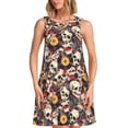 thumbnail image 1 of Yiaed rock Skull record artist Print Women's Sleeveless Dress, Loose Fit Summer Dress, Casual Sleeveless Dress for Women, 1 of 7