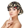 thumbnail image 1 of Yiaed rock record Skull Print Satin Bonnet Silk Bonnet Hair Bonnet for Sleeping Hair Bonnets, 1 of 6