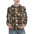 thumbnail image 1 of Yiaed rock record Skull Print Womens Casual Hoodies Crew Neck Long Sleeve Sweatshirts With Pocket Pullover Tops Women's Hooded Sweatshirt-Large, 1 of 5