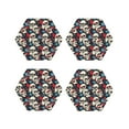 thumbnail image 1 of Yiaed rock record Skull artist Print Leather Coasters for Drinks - Cup Coasters Coffee Table Kitchen Table Bar, Home & Office Gifts Handmade Drink Coasters-Hexagon, 1 of 6