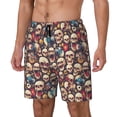 thumbnail image 1 of Yiaed rock record music Skull Print Mens Swim Trunks Bathing Suit Compression Liner Beach Swim Shorts Swimwear Quick Dry Zipper Pocket No-Chafing Board Short-, 1 of 6