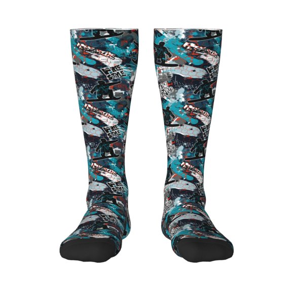 Yiaed snow board colorful Print Great elasticity Adult Stockings Sports socks for Men and Women