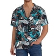 thumbnail image 1 of Yiaed snow board colorful Print Mens Casual Wrinkle Free Shirts Short Sleeve Button Down Summer Stretch Dress Shirt-XX-Large, 1 of 5