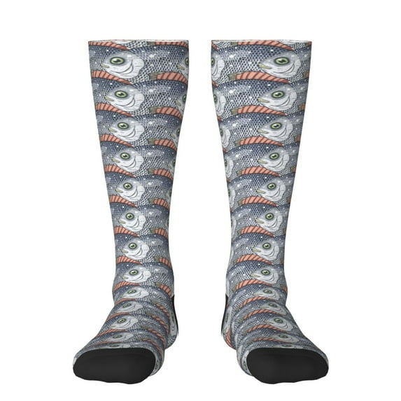 Yiaed sparus aurata Print Great elasticity Adult Stockings Sports socks for Men and Women