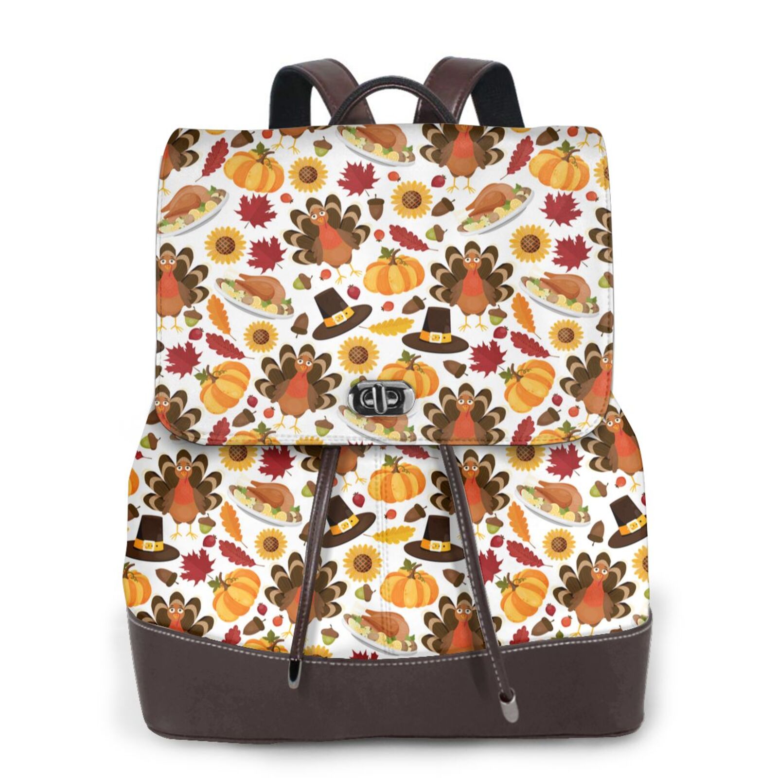 Yiaed turkey hat Pumpkin Print Laptop Backpack for Women Slim Computer ...