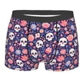 thumbnail image 1 of Yiaed white Skull Flower Print Men's Soft Cotton Boxer Shorts Breathable Boxers Underwear Moisture-Wicking Underwear Stretch Boxer Briefs for Man-XX-Large, 1 of 5