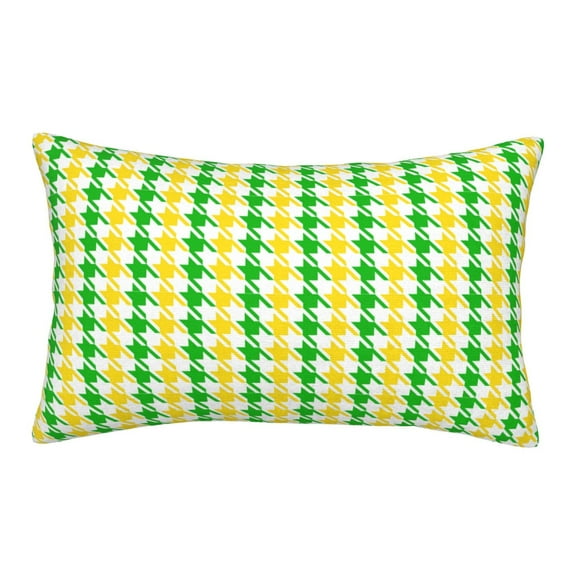 Yiaed yellow and green houndstooth Print Brushed Microfiber Envelope Pillowcases, Standard,Envelope Closure Pillow Cases（No pillow core）-14"x20"