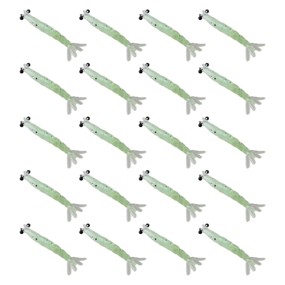 Yiaieng 20Pcs Mini Shrimp Lure Multi-Segmented Glitter Direct Fishing Tackle Lures 3D Shrimps Artificial Baits For Stream Fisher,Green