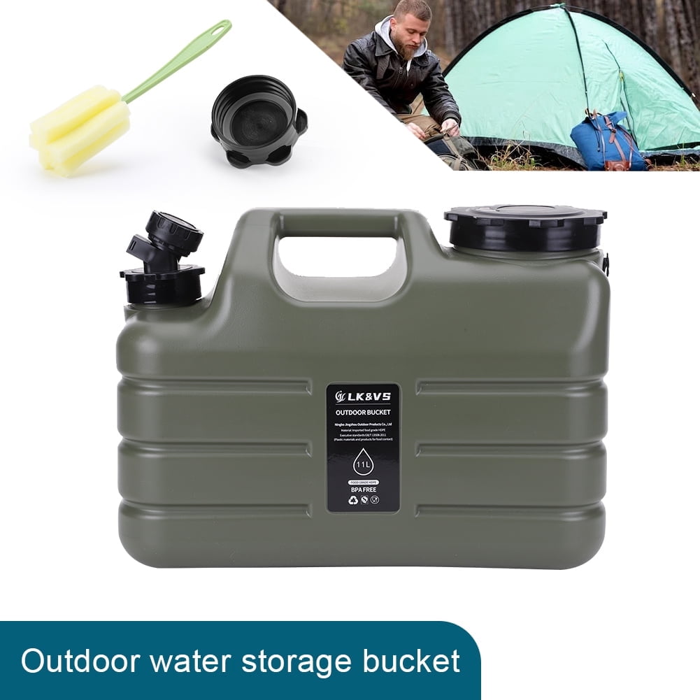 Yiaieng 3 Gallon Water Container with Spigot, Portable Camping Water Jug, BPA Free Water Storage Tank for Camping, Vehicle, Car, Outdoor Hiking, Picnic, Emergency (Green)
