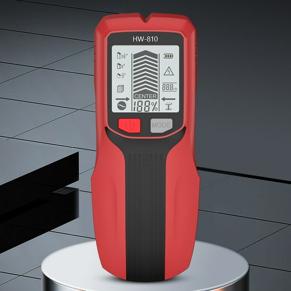 Yiaieng 6 In 1 Smart Stud Finder Wall Scanner for Wood Magnetic Metal Ac Wire (Red)
