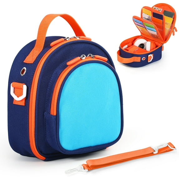 Yiaieng Carrying Case Compatible with Yoto Mini (2024 Edition), Card Holder Hold Up to 30 Cards, Travel Storage Bag for Audio Music Player & Headphone Accessories, Blue (Bag Only)