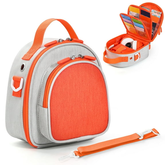 Yiaieng Carrying Case Compatible with Yoto Mini (2024 Edition), Card Holder Hold Up to 30 Cards, Travel Storage Bag for Audio Music Player & Headphone Accessories, Gray (Bag Only)