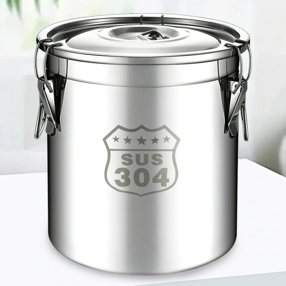 Yiaieng Food Storage Container, 12L304 Stainless Steel Airtight Canister W/Lid Food Container for Home Kitchen