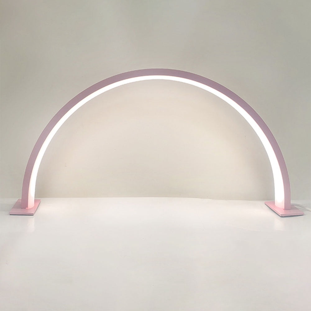 Yiaieng Half Moon Light for Nail Desk, Nail Lamp for Desk Led Table Light Multiple Color Modes and Brightness for Beauty Eyelash Makeup Tattoo Crafts Reading Spa Salon Nail Tech (Pink White Light)
