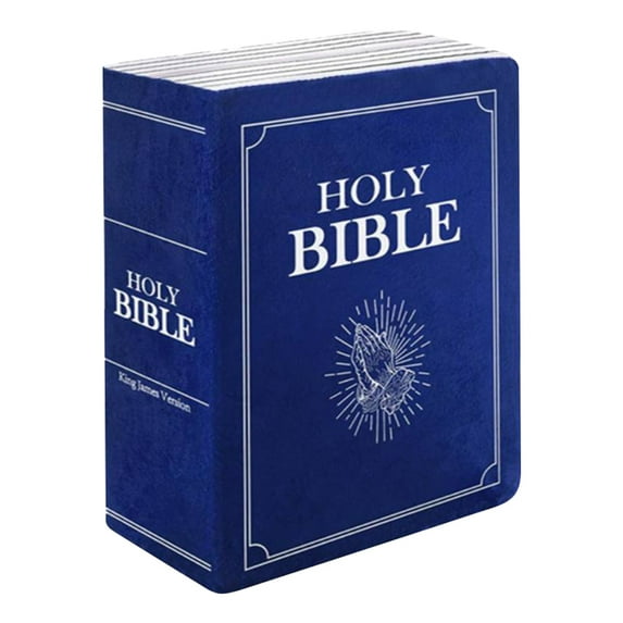 Yiaieng Novelty Plush Stuffed Animal, Bible Pillow Book Plush That Opens Religious Party Favors Gifts for Boys Girls (Blue)