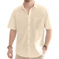 thumbnail image 1 of Yiaimeir ‌Cotton-Linen Beach Cardigan Summer Holiday Loose Button T-shirt, 1 of 5