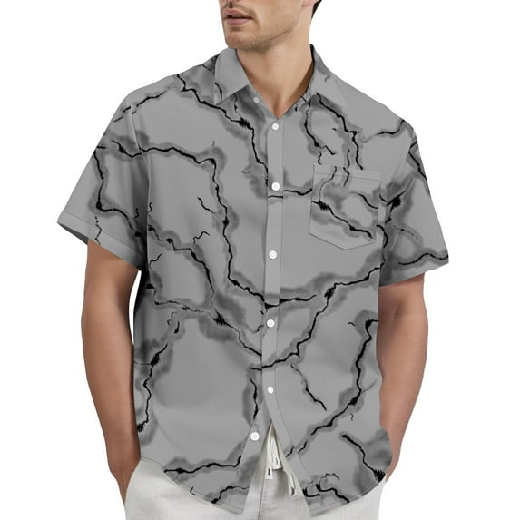 Yiaimeir Hawaiian Print - Men's Printed Casual Short Sleeved Shirt,Size S-2XL