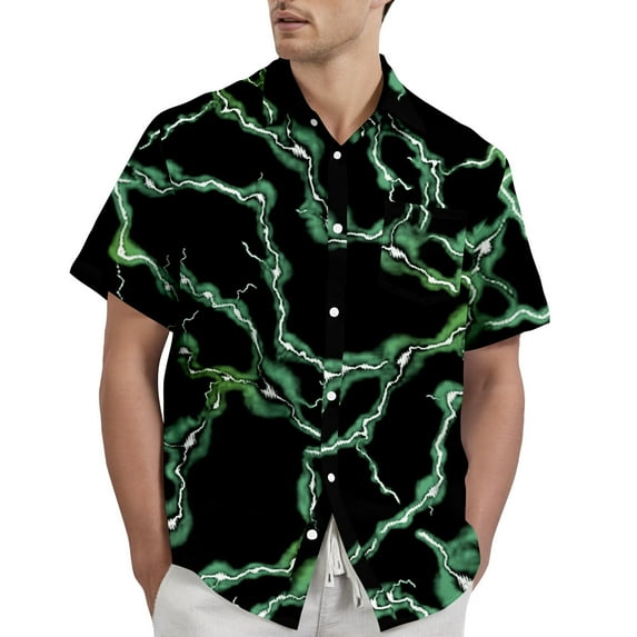 Yiaimeir Hawaiian Print - Men's Printed Casual Short Sleeved Shirt,Size S-2XL