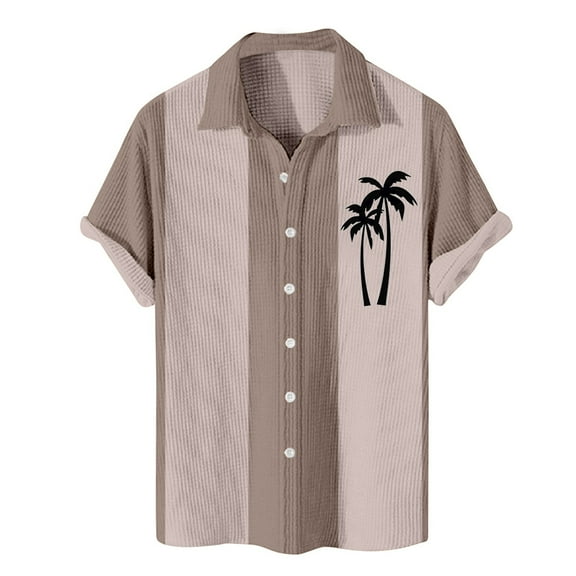 Yiaimeir Hawaiian Printed Button Short Sleeve Shirts Casual Fashion Oversized Short Sleeve Shirts,Size M-8XL
