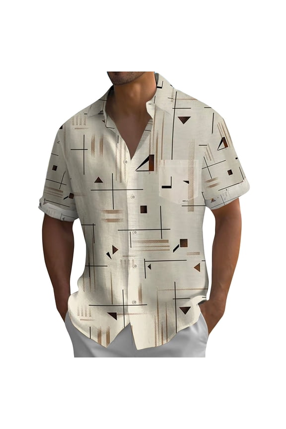 Hawaiian Shirt For MenVintage Button Down Bowling Shirts Short Sleeve Summer Beach Shirt,Size M-4XL