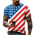 thumbnail image 1 of Yiaimeir ‌Independence Day Print Casual Round Neck T-Shirt Men's Short Sleeved‌, 1 of 4