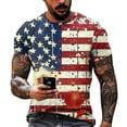 thumbnail image 1 of Yiaimeir ‌Independence Day Print Casual Round Neck T-Shirt Men's Short Sleeved‌, 1 of 4
