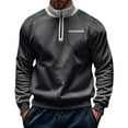thumbnail image 1 of Yiaimeir Men Quarter Zip Pullover Sweatshirt Long Sleeve Lightweight Stand Collar Casual Athletic Top with Chest Pocket, 1 of 7