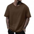 thumbnail image 1 of Yiaimeir Men's 320G Cotton Short Sleeve T-shirt Loose Half Sleeve Solid Color T-shirt, 1 of 4