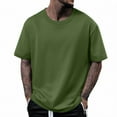 thumbnail image 1 of Yiaimeir Men's 320G Cotton Short Sleeve T-shirt Loose Half Sleeve Solid Color T-shirt, 1 of 4
