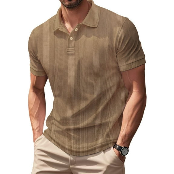 Yiaimeir Men's American T-Shirt Short Sleeve WithLapel Heavy T-shirt Streetwear,Size M-3XL