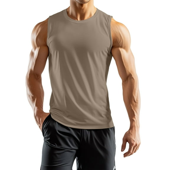 Yiaimeir Men's Athletic Sleeveless Tank Top Quick Dry Moisture-Wicking Performance Tank Tops For Gym Running And Sports,Size S-3XL