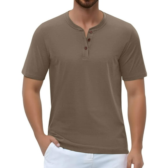 Yiaimeir Men's Button Down Short Sleeve T-shirt Streetwear,Size S-2XL