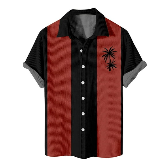 Yiaimeir Men's Casual Printed Button Hawaiian Shirt Oversized Fashion Short Sleeve Shirts,Size M-8XL