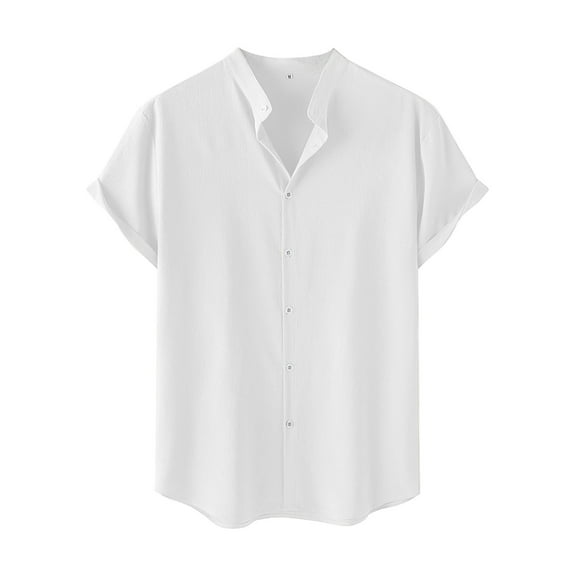 Yiaimeir Men's Casual Short Sleeve Button-Down T-Shirt Classic Fit Breathable Fabric Stylish Design Burgundy Size Options Streetwear,Size S-2XL