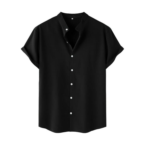 Yiaimeir Men's Casual Short Sleeve Button-Down T-Shirt Classic Fit Breathable Fabric Stylish Design Burgundy Size Options Streetwear,Size S-2XL