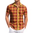 thumbnail image 1 of Yiaimeir Men's Casual Short-sleeved Shirt Slim Fit Stylish Men's Hawaiian Print，Size M-3XL, 1 of 5