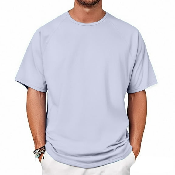 Yiaimeir Men's Casual Short-sleeved Sports Fitness Color Men's T-shirt Base T-Shirt Streetwear,Size M-3XL
