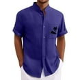 thumbnail image 1 of Yiaimeir Men's Casual Summer Beach Shirt, Lightweight Button-Down Short Sleeve with Palm Tree Pocket, Relaxed Fit ，Size M-3XL, 1 of 3