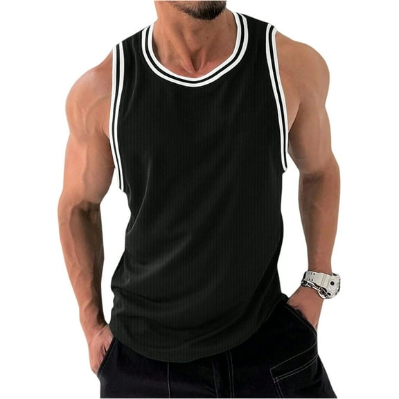 Yiaimeir Men's Classic Red Sleeveless Jersey Tank Top Athletic Fit Breathable Fabric Perfect For Sports & Casual Wear,Size S-3XL