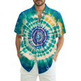 thumbnail image 1 of Yiaimeir Men's Fashion Loose Tie-Dye Printed Short Sleeve Beach Shirt，Size S-2XL, 1 of 5