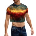 thumbnail image 1 of Yiaimeir Men's Half Cut Casual Beach Round Neck Short Sleeved Top Streetwear,Size S-2XL, 1 of 5