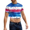 thumbnail image 1 of Yiaimeir Men's Half Cut Casual Beach Round Neck Short Sleeved Top Streetwear,Size S-2XL, 1 of 5