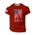 thumbnail image 1 of Yiaimeir Men's Patriotic T-Shirt With Distressed American Flag Print Proud to Be American Short Sleeve Tee Streetwear,Size M-3XL, 1 of 5